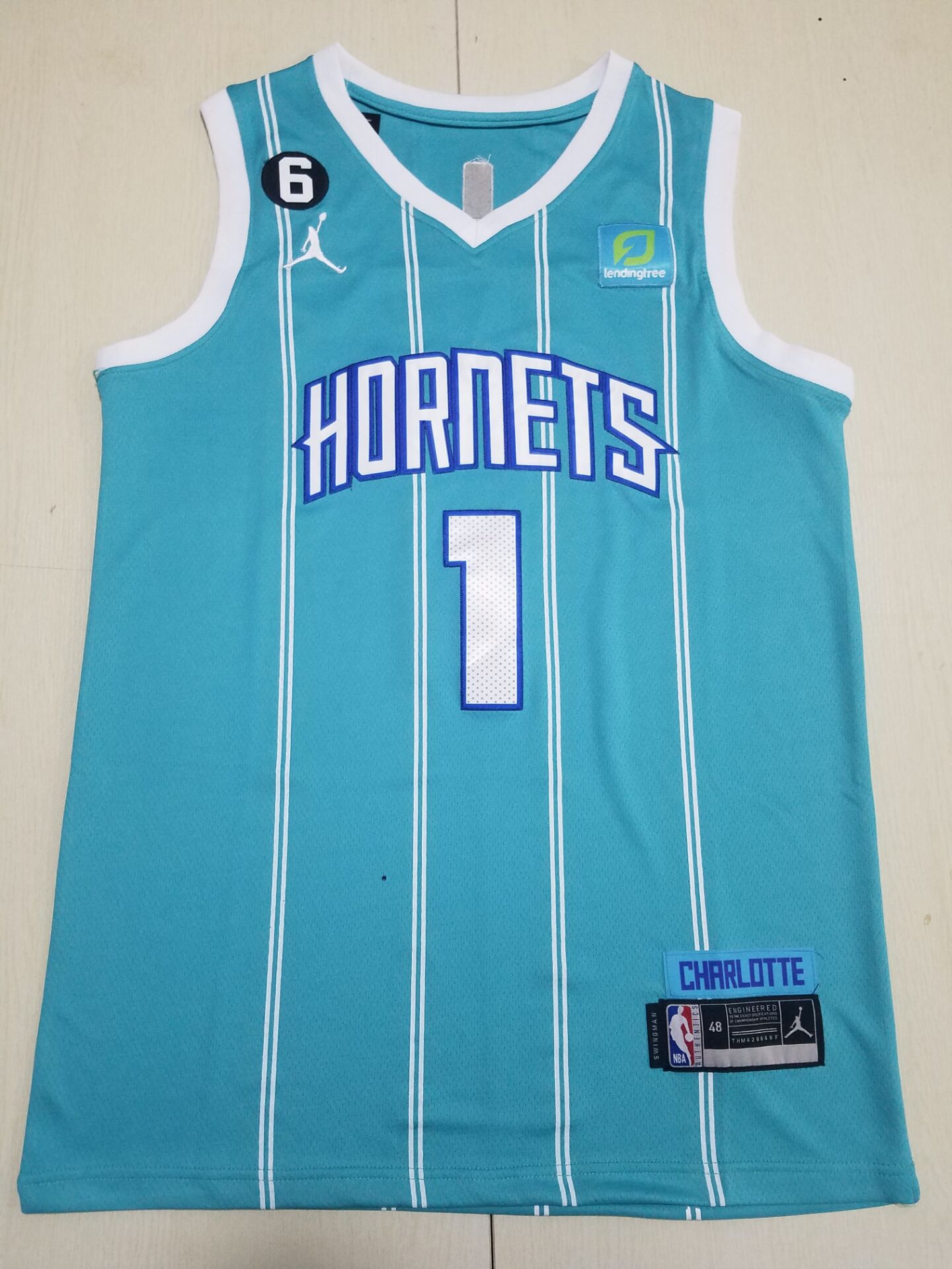 Men Charlotte Hornets 1 LaMelo Ball Jordan Brand Light blue 2022 NBA Jersey